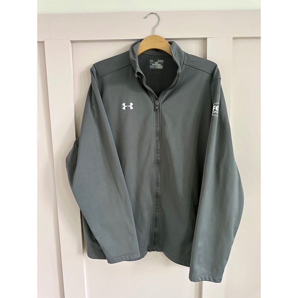 Under Armour Mens ColdGear Full Zip Jacket Gray Fox Sports XL Loose Fit